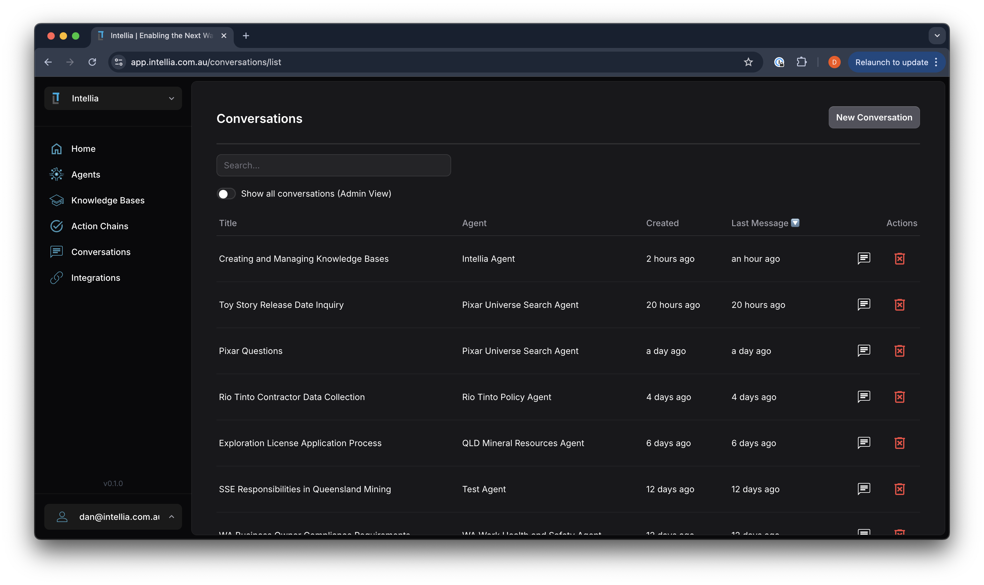 Intellia Platform Screenshot