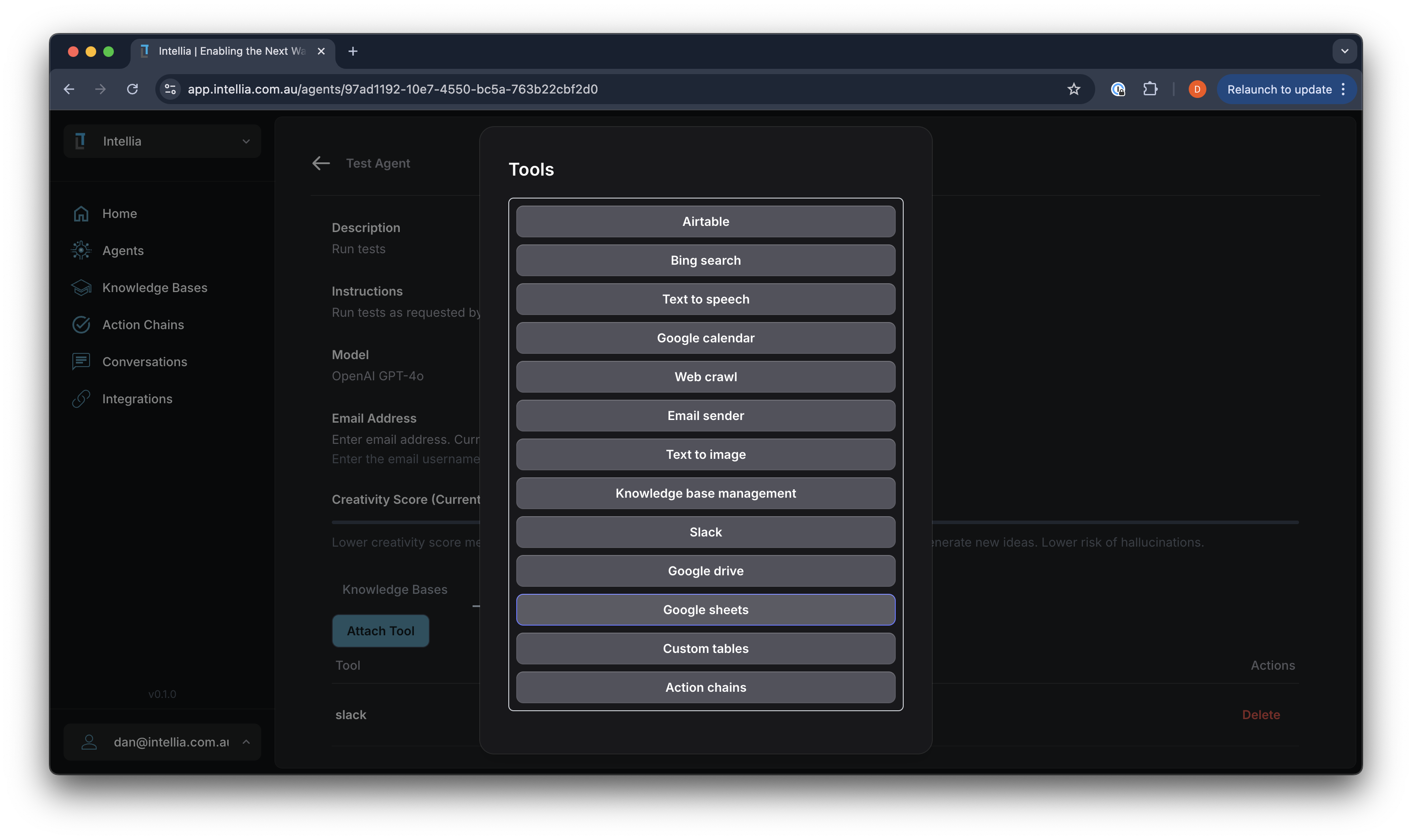 Intellia Platform Screenshot