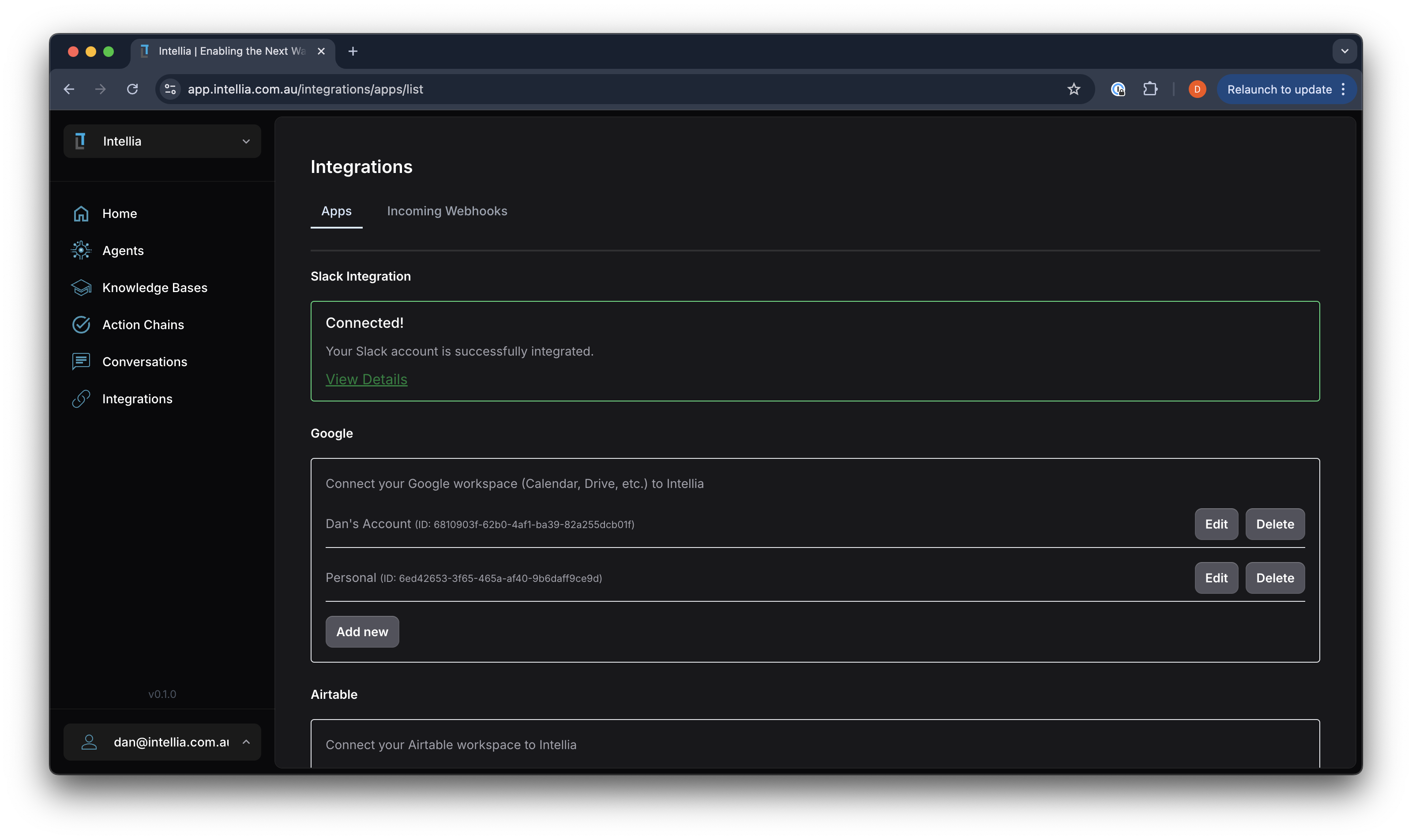 Intellia Platform Screenshot