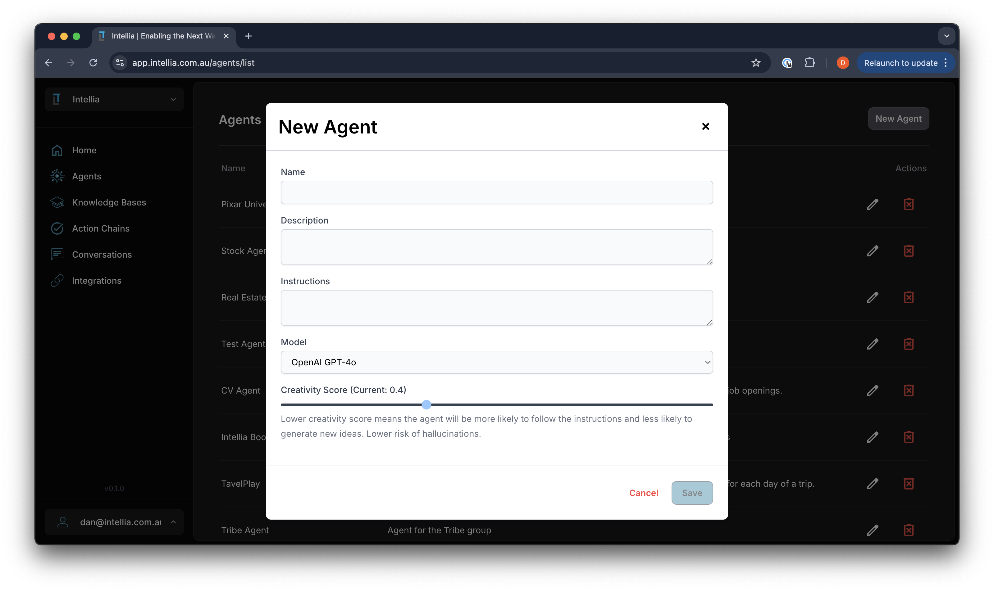 Intellia Platform Screenshot