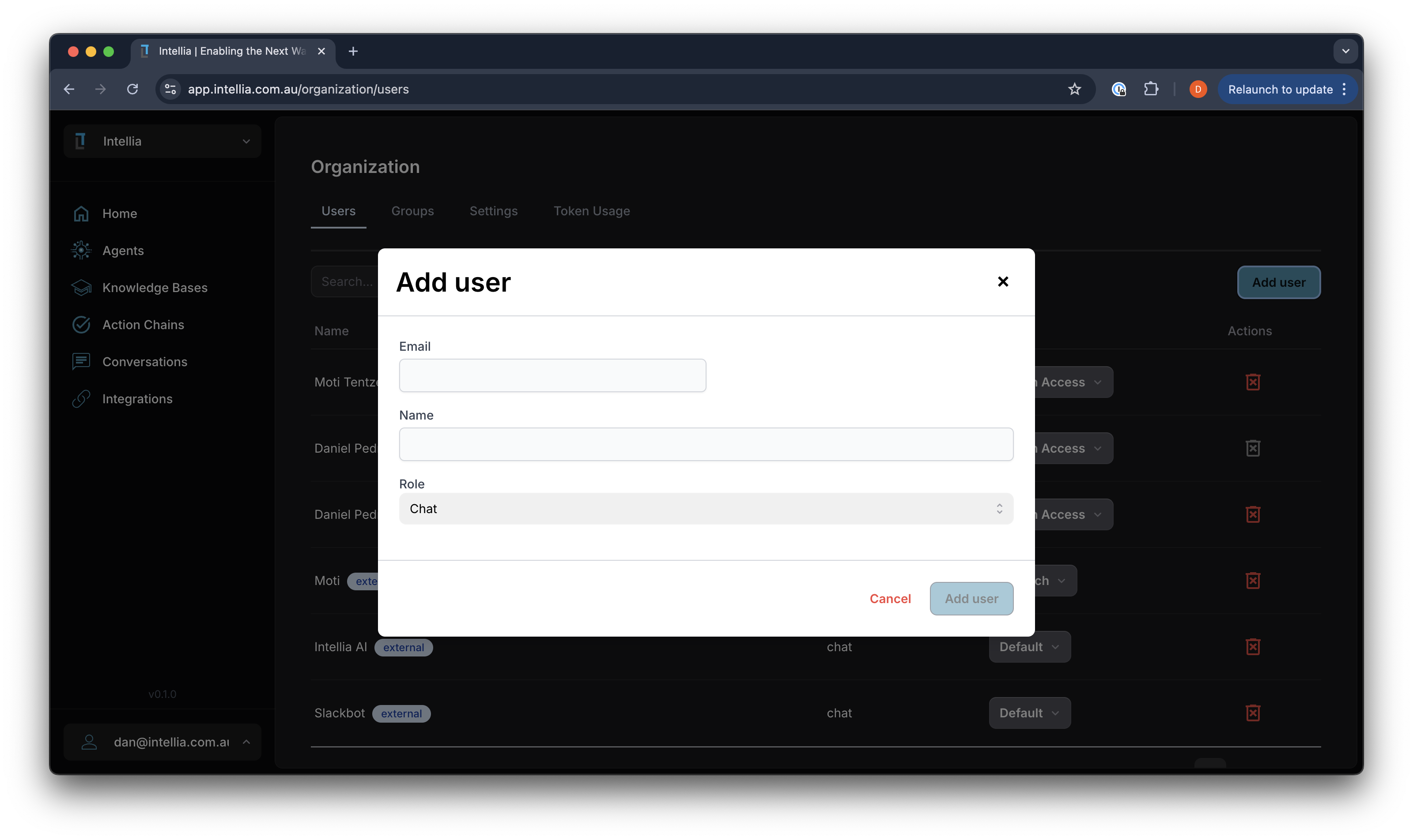 Intellia Platform Screenshot
